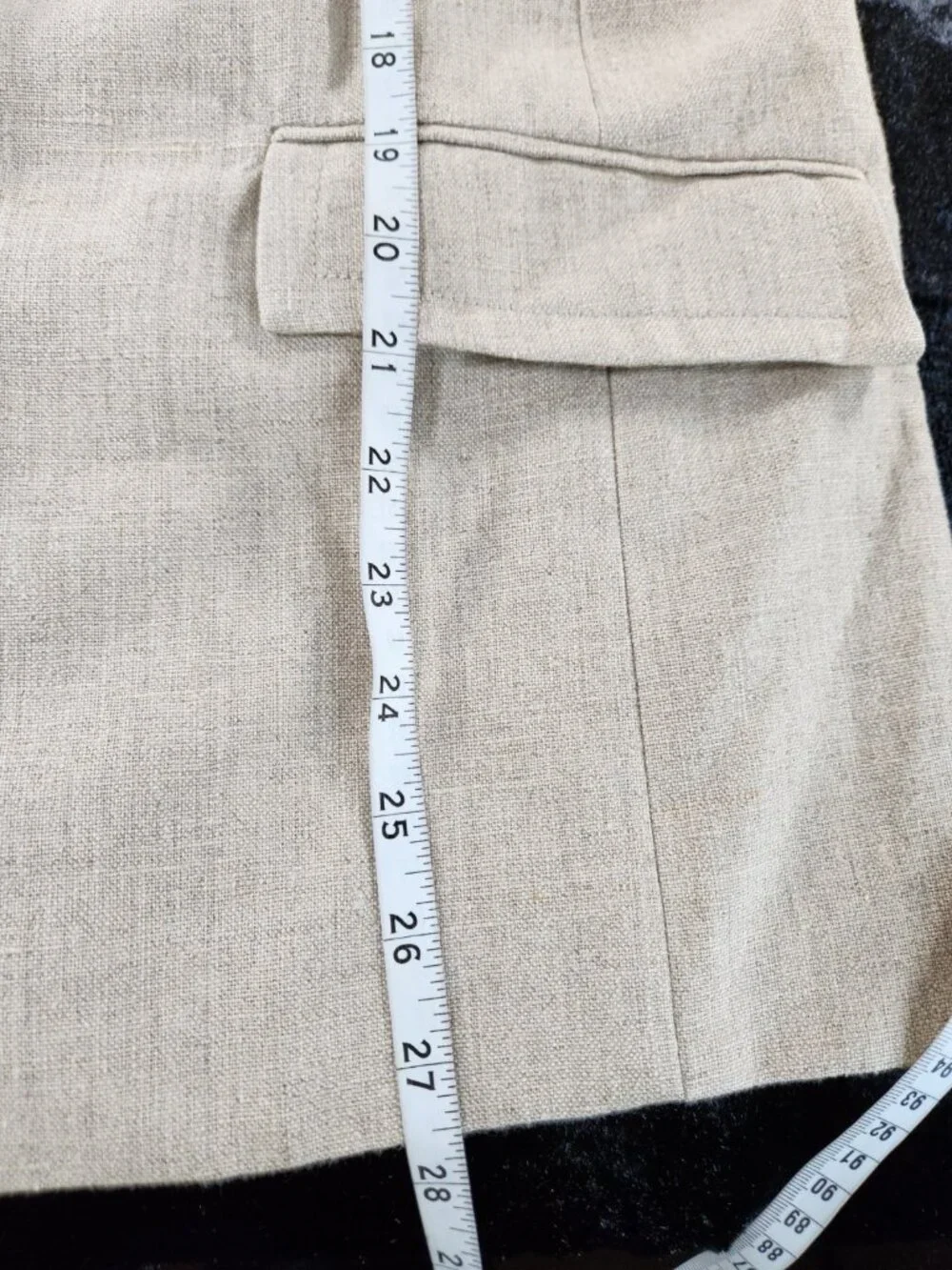 Michael Kors Two Piece Women's Lined Tuxedo Style Vest Linen Pant Set-Tan-SZ 4/S